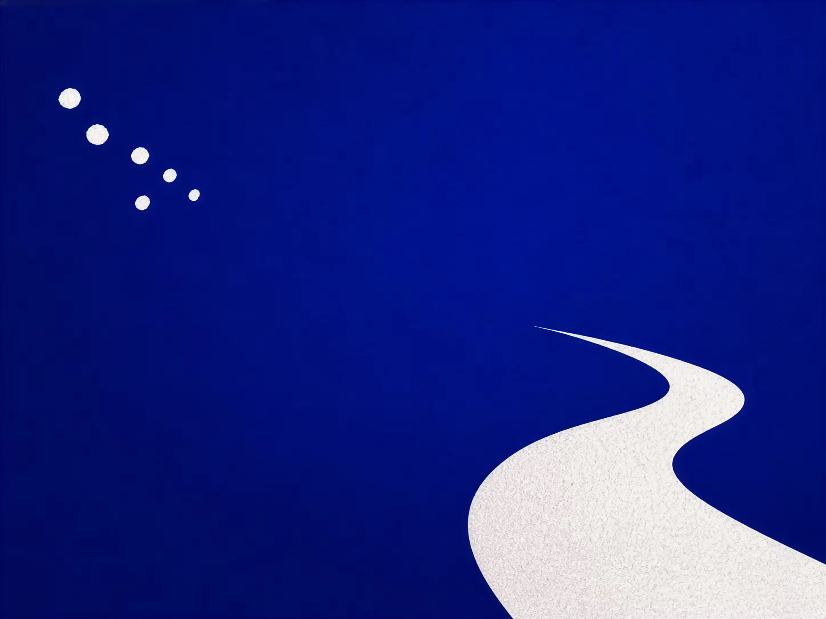 Abstract blue path illustration representing imaginative product journeys